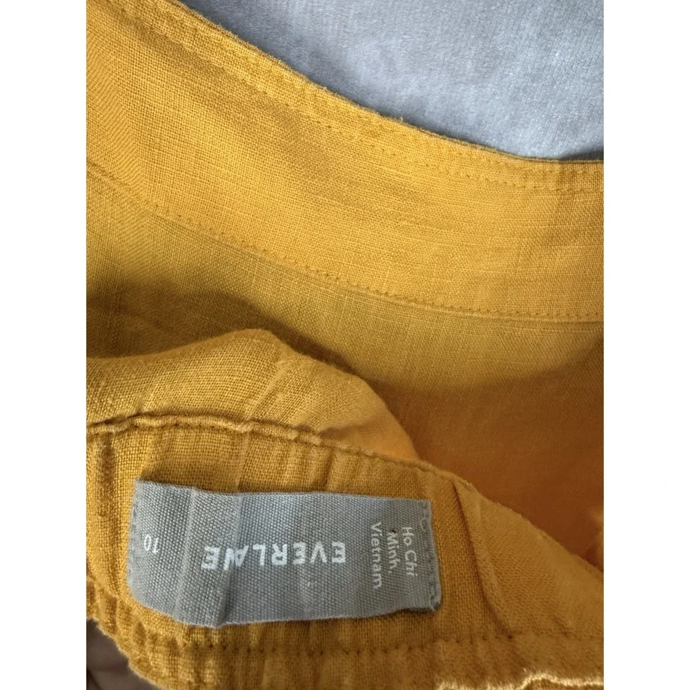 Everlane The Linen Square-Neck Jumpsuit In Goldenrod Yellow Women's Sz 10